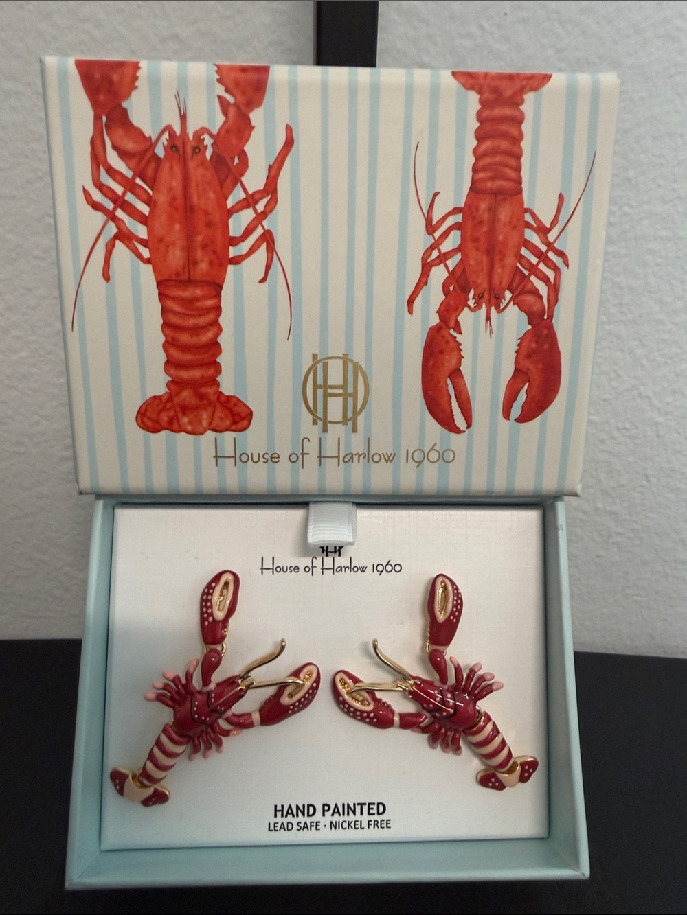 House of Harlow 1960 | Hand-Painted Lobster Dangle Earrings 🦞